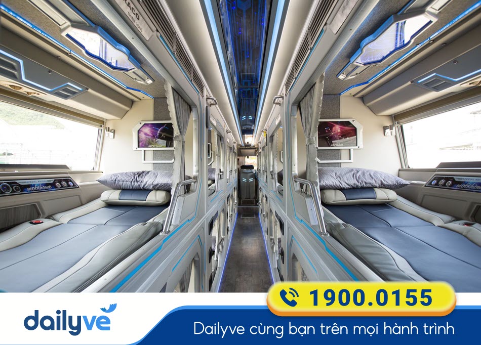 Tiện ích hiện đại xe Limousine 22 phòng của nhà xe Huỳnh Gia Phạm Ngũ Lão