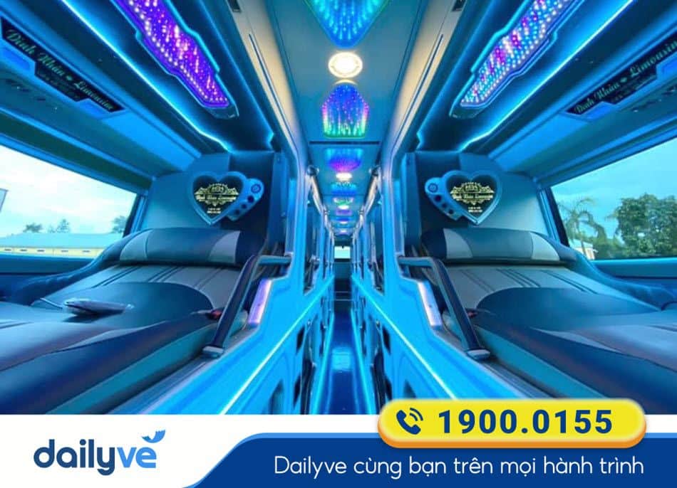 Nội thất xe giường Limousine 22 phòng của xe khách Đình Nhân Đà Nẵng