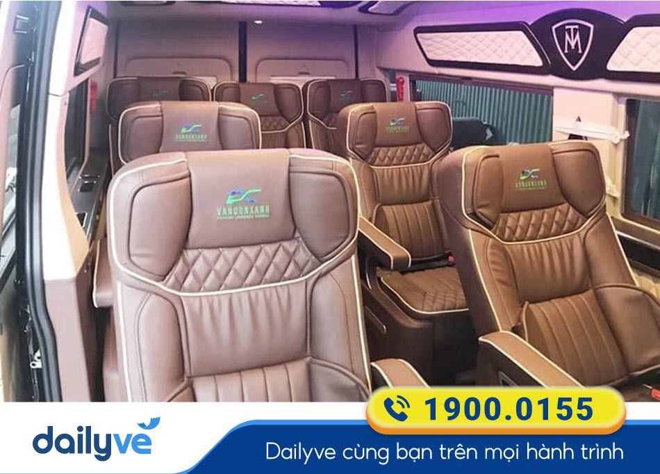 Nội thất sang trọng của xe Vân Đồn Xanh Quảng Ninh