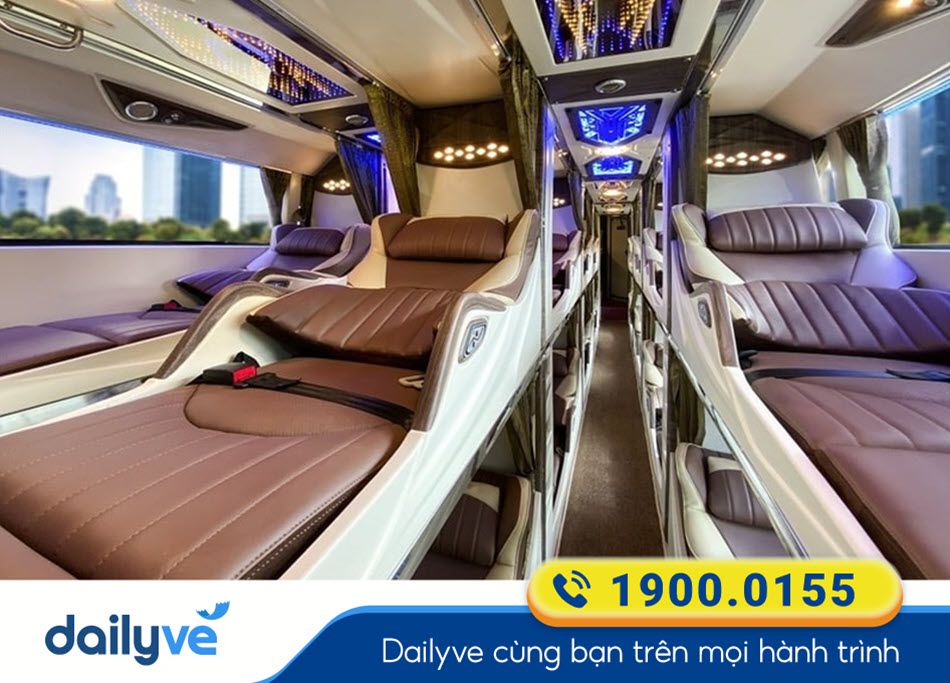 Nội thất xe Limousine 32 phòng của xe khách Trung Trầm về Nghệ An