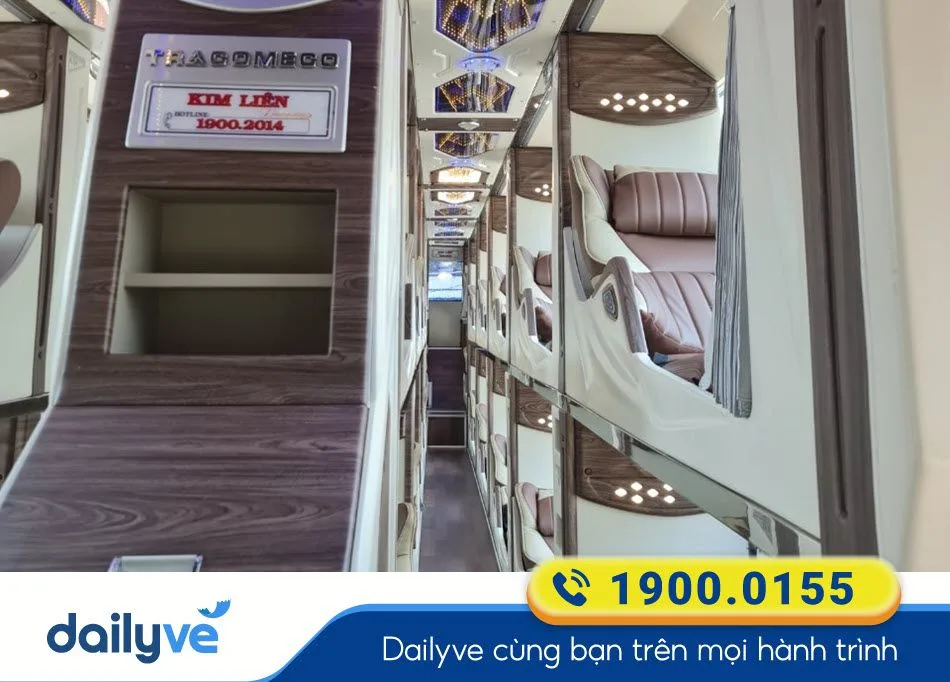 Thiết kế sang trọng xe Limousine 34 phòng của nhà xe Kim Liên Đà Nẵng