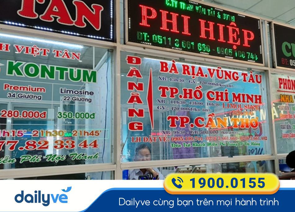 Quầy vé nhà xe Phị Hiệp tại bến xe Đà Nẵng