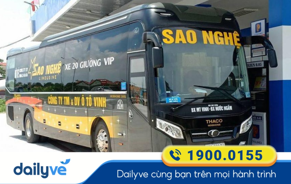 Nhà xe Sao Nghệ Limousine tuyến Bến xe Nước Ngầm đi Vinh Nghệ An