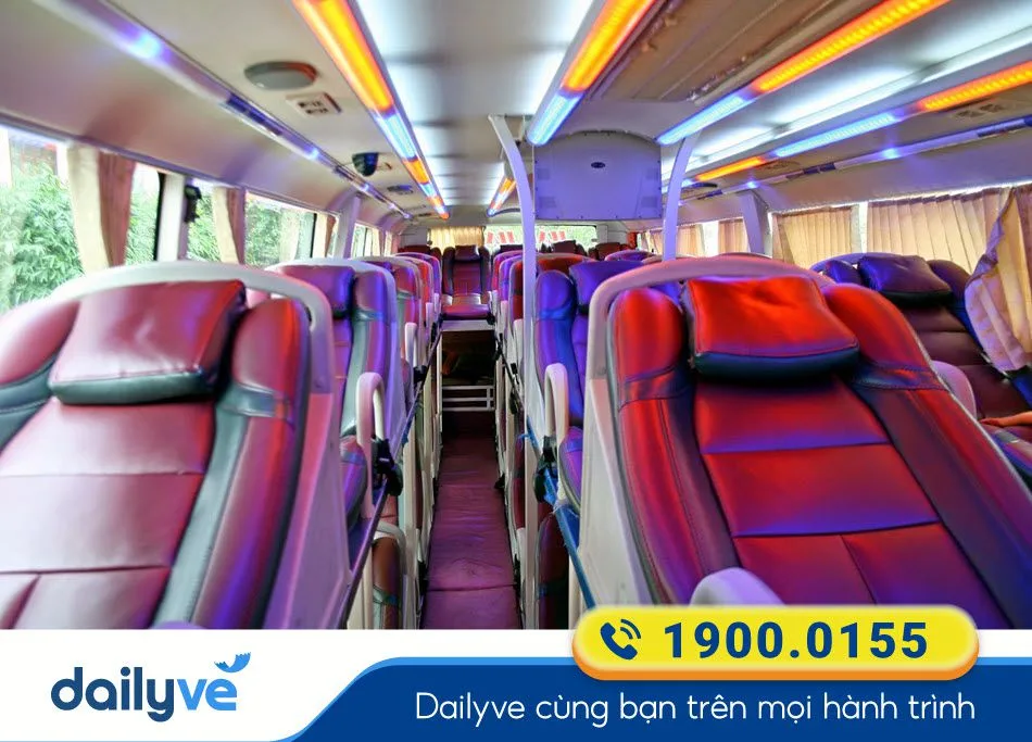 Nội thất xe giường nằm 40 chỗ của nhà xe Hùng Hưng Lục Yên