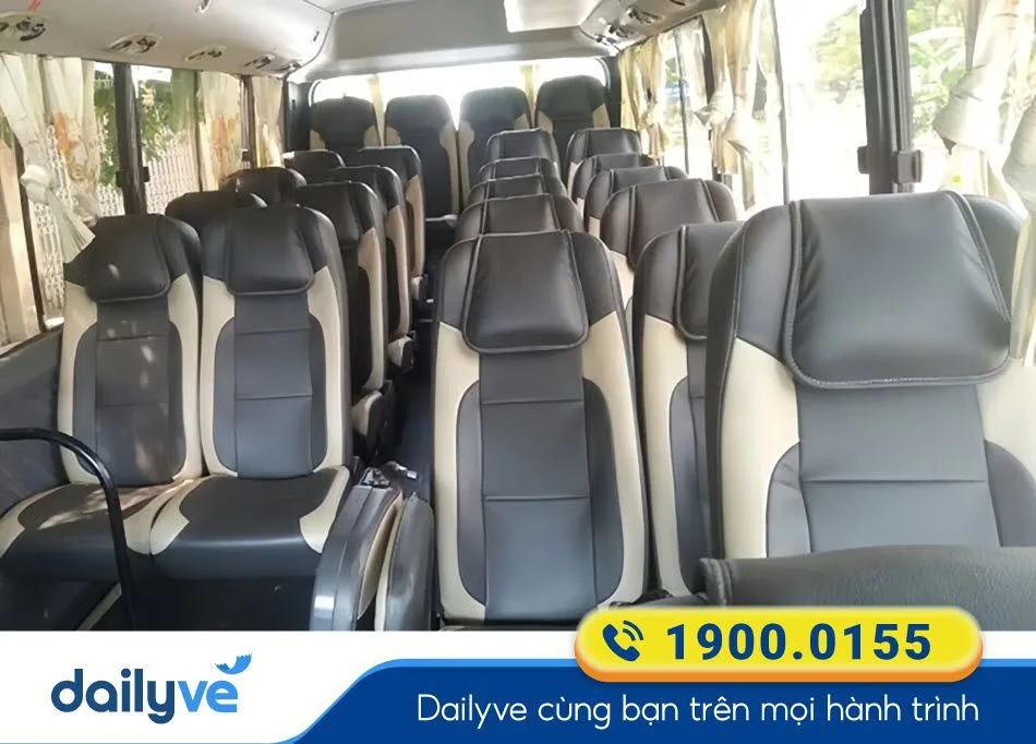 Nội thất xe ghế 29 chỗ của nhà xe Hiền Ân