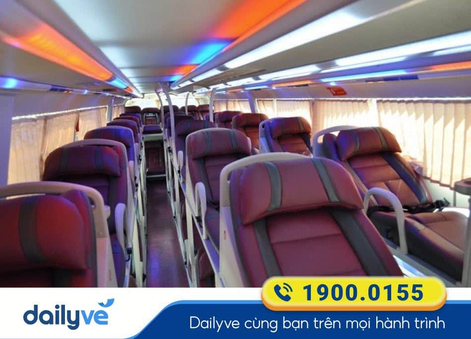 Nội thất xe giường nằm 40 chỗ của nhà xe Thảo Vy Cà Mau đi Sài Gòn