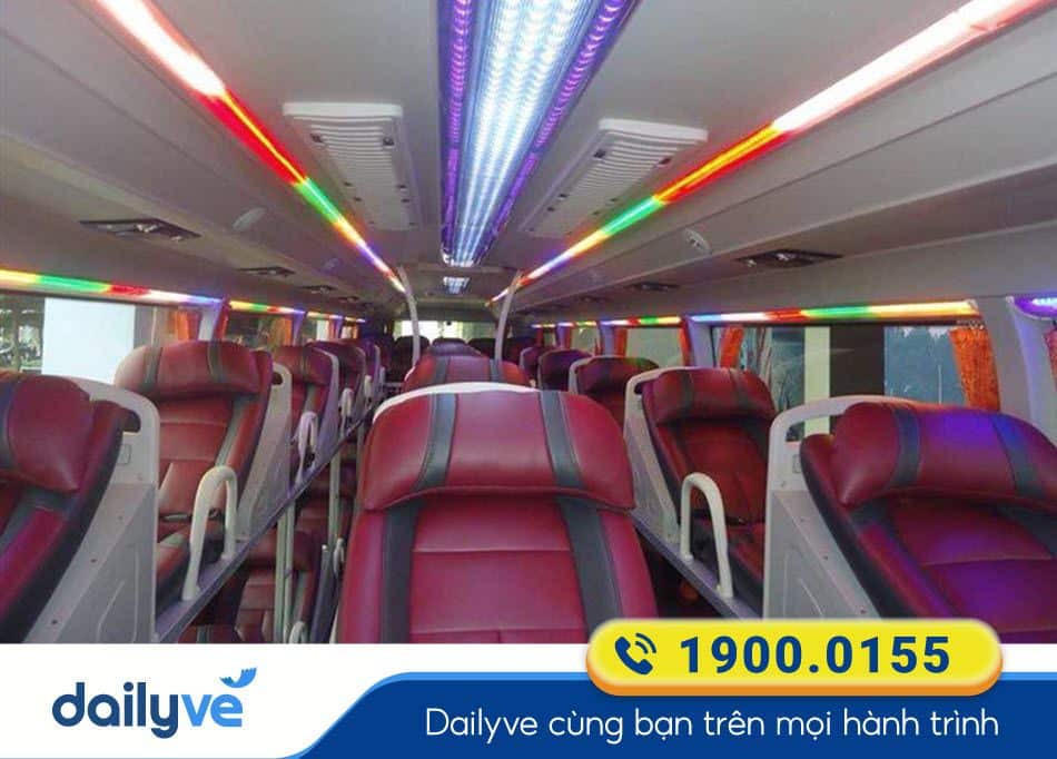 Nội thất xe giường nằm 43 chỗ của nhà xe Hoàng Tâm Gia Nghĩa