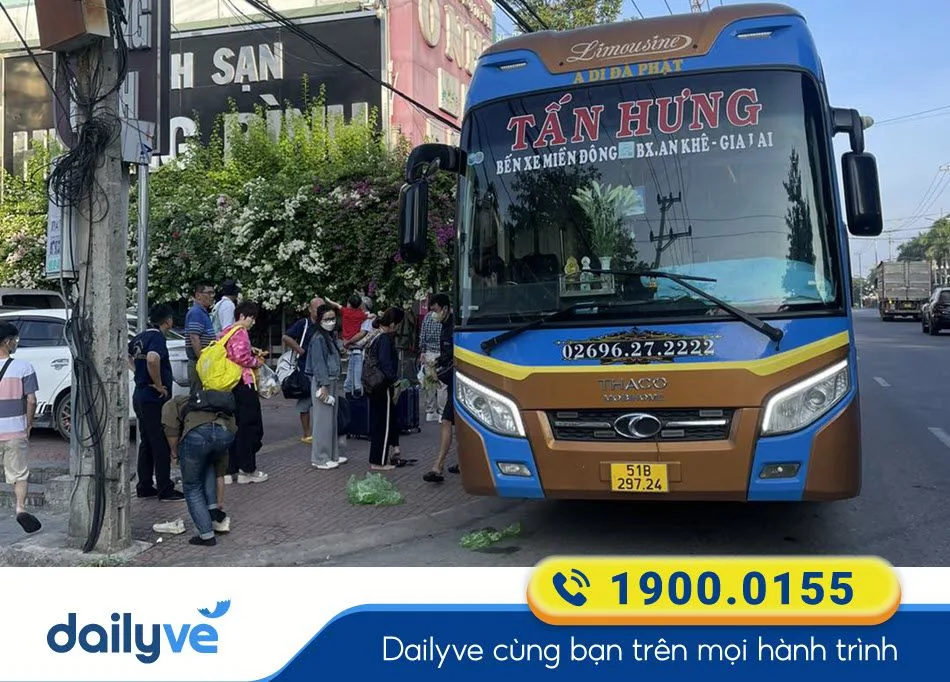 Nhà xe Tấn Hưng (Gia Lai) từ Bình Dương đi KBang