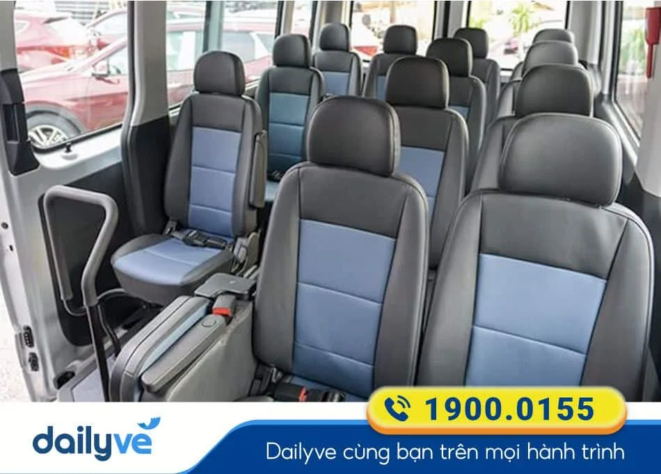 Nội thất xe ghế 16 đầy đủ tiện nghi