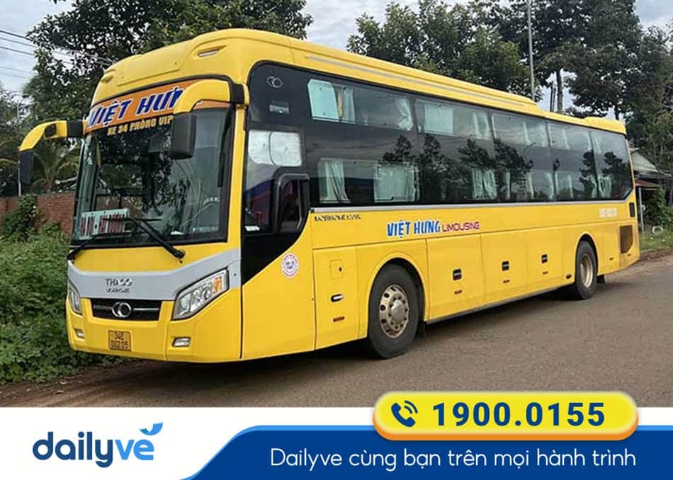 Xe khách Việt Hưng tuyến xe Pleiku đi Hà Nội