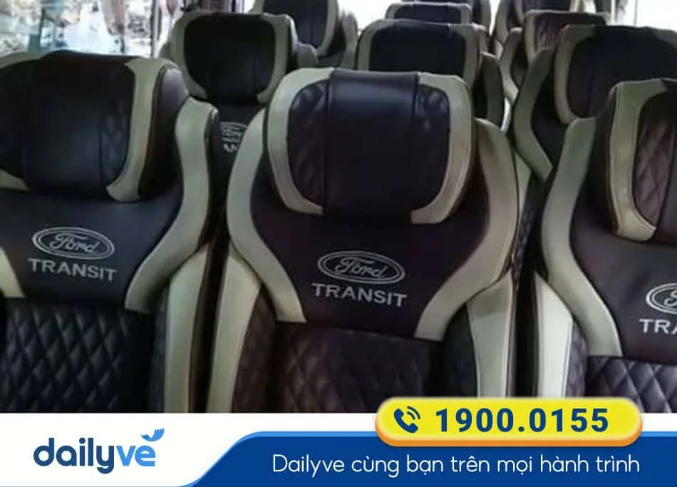 Nội thất xe ghế 16 chỗ của nhà xe Chí Cường