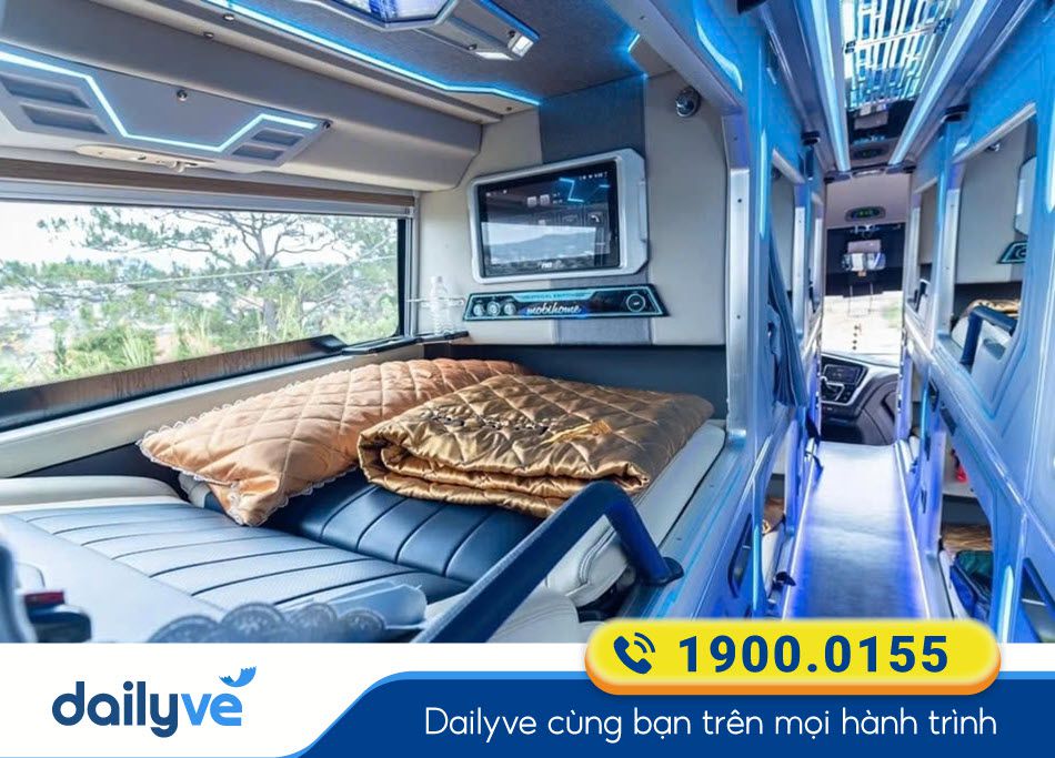 Tiện nghi xe Limosuine 22 phòng của xe Hoa Công về Bình Định