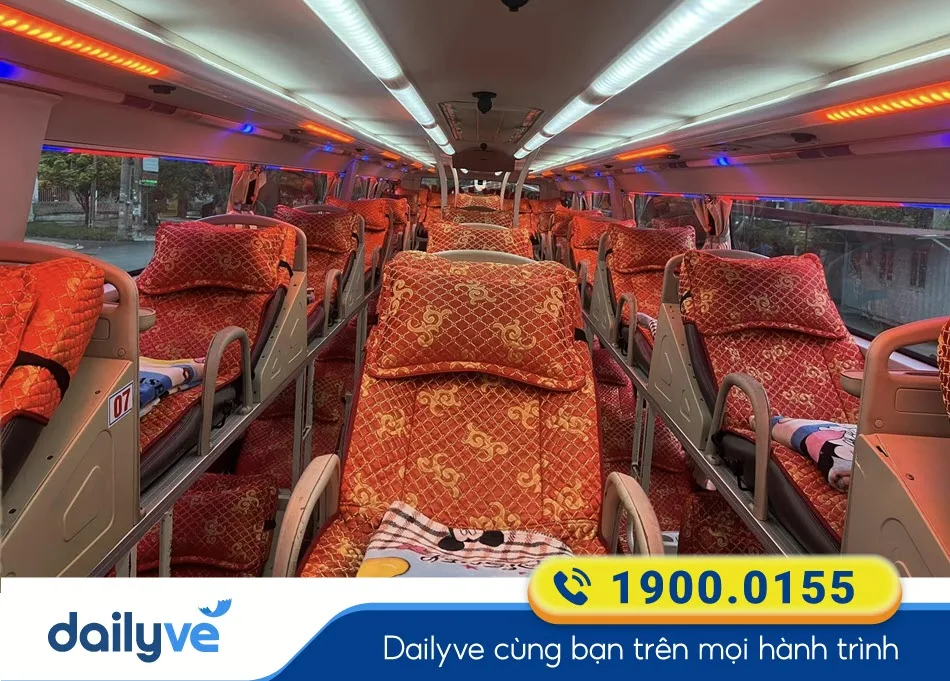 Nội thất xe giường nằm 40 chỗ của nhà xe Duy Long Lào Cai