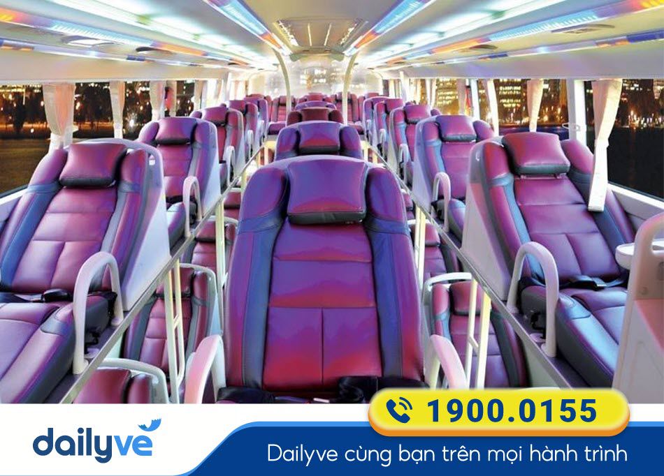 Nội thất xe giường nằm 44 chỗ của nhà xe Mận Tịnh 