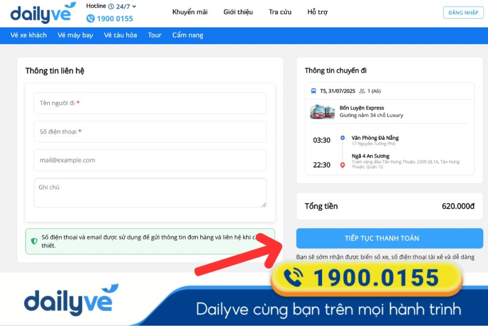 xe đà nẵng sài gòn