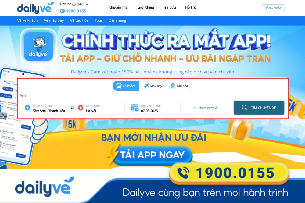 xe sầm sơn hà nội