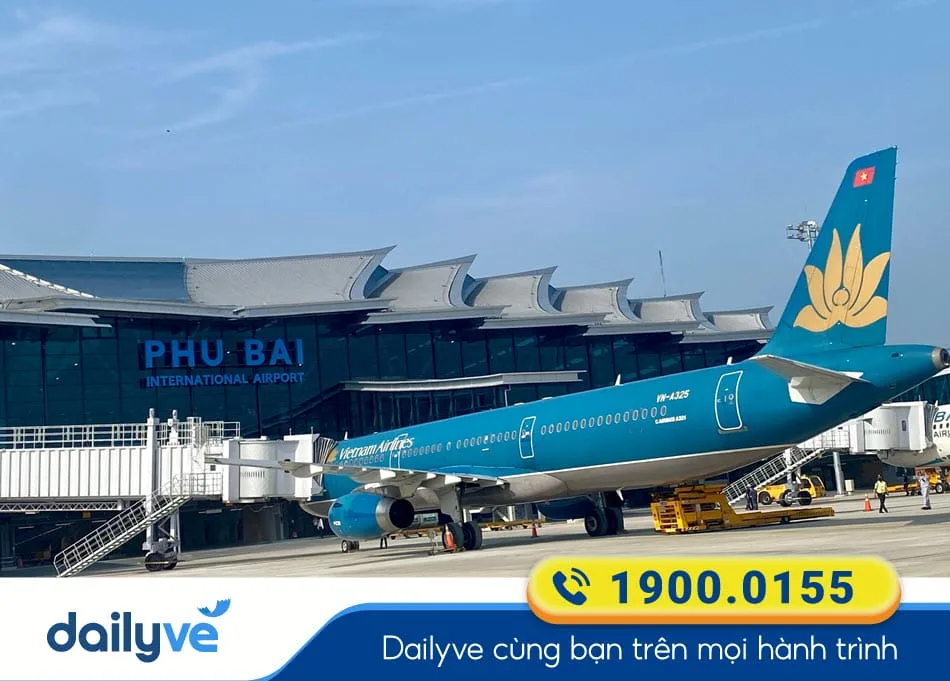 Khu vực sân đỗ tàu bay tại Sân bay Phú Bài