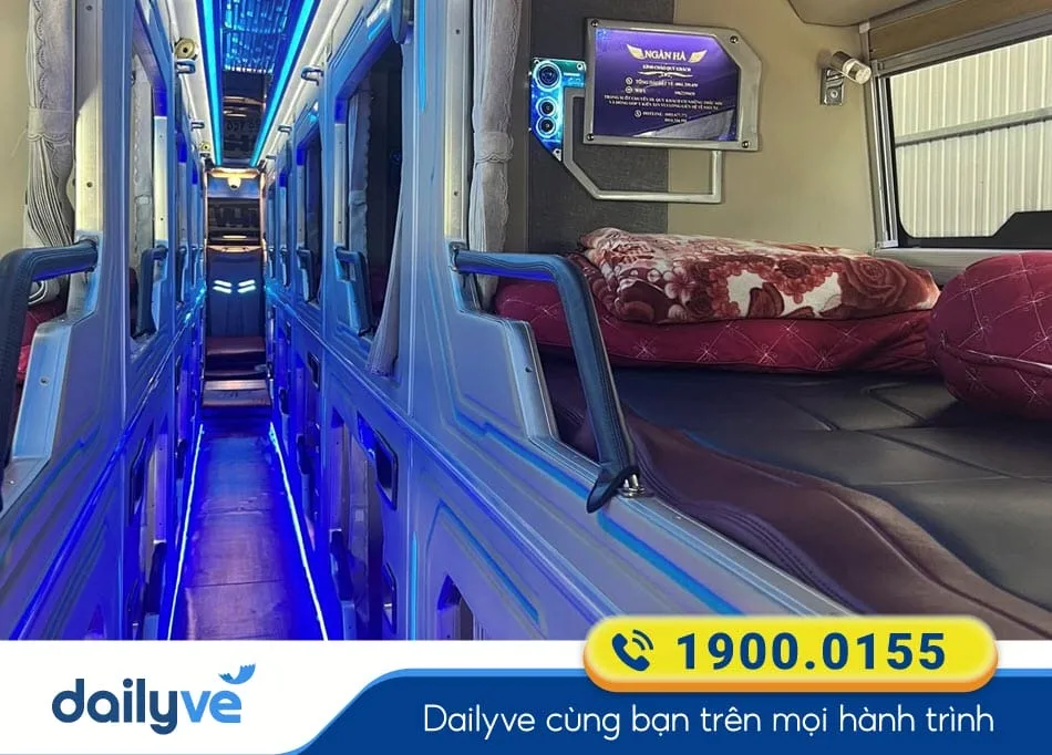 Tiện nghi cao cấp của xe Limousine 22 phòng của xe Ngàn Hà Bình Định
