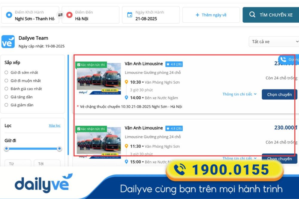 So sánh chất lượng và đánh giá để dễ dàng chọn chuyến xe phù hợp