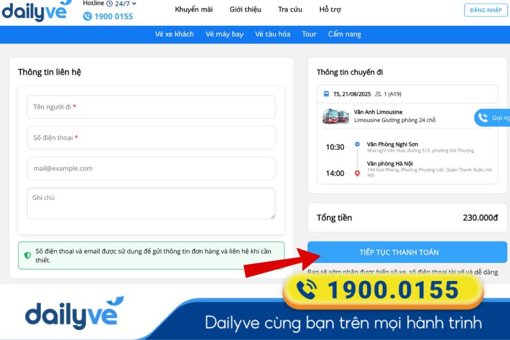 Thanh toán dễ dàng nhận vé điện tử ngay sau khi hoàn tất giao dịch