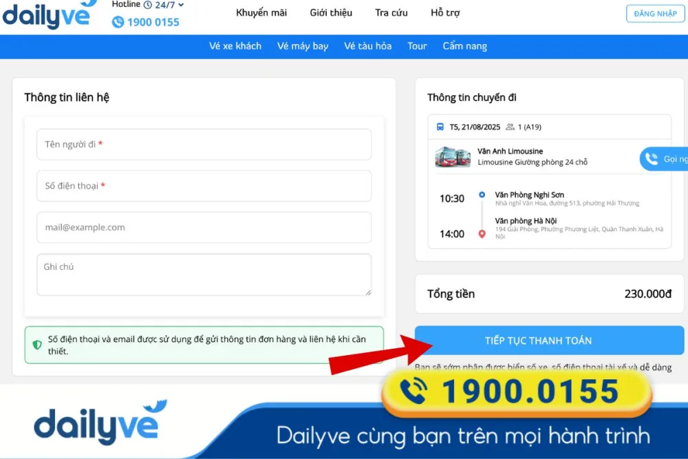 Thanh toán dễ dàng nhận vé điện tử ngay sau khi hoàn tất giao dịch