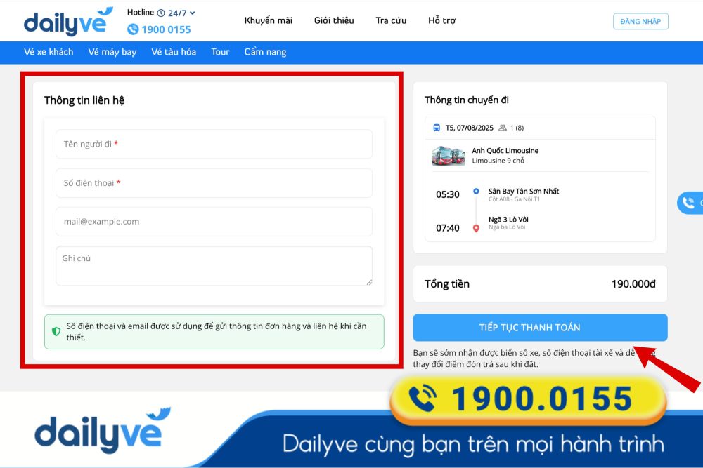 Sau khi thanh toán bạn sẽ nhận ngay vé điện tử