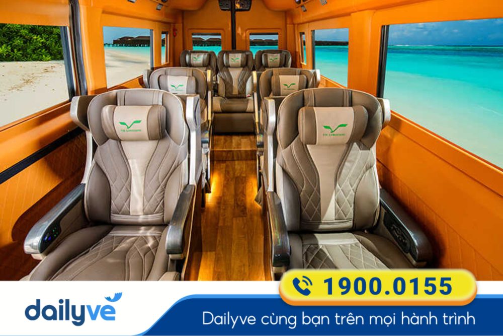 Thiết kế xe của Vie Limousine là dạng ghế ngả, đệm ghế êm giúp bạn di chuyển thoải mái