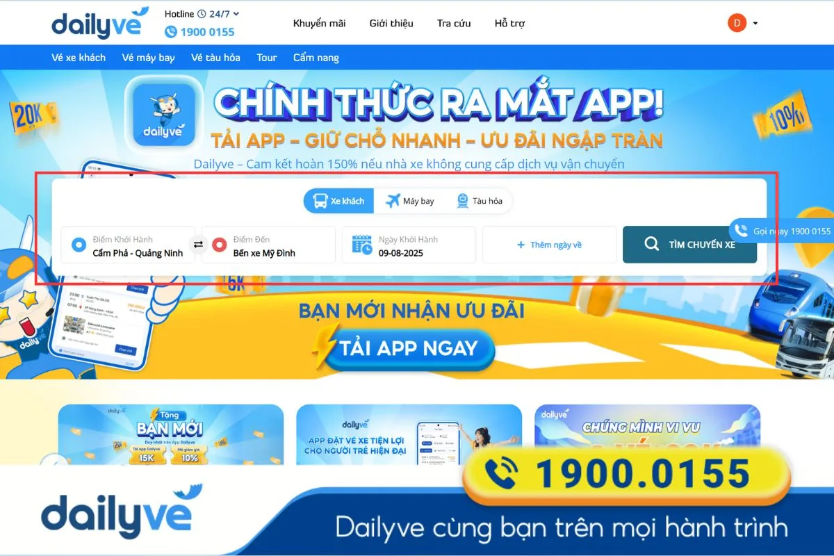 Cẩm Phả đi Mỹ Đình