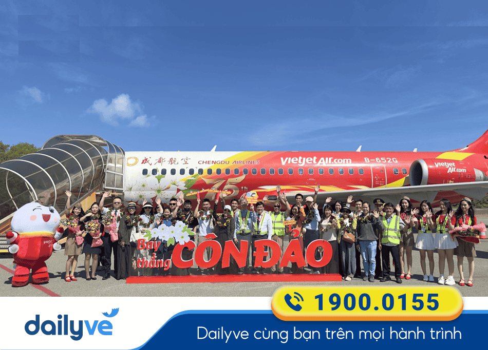 Hãng hàng không Vietjet Air hoạt động tại Sân bay Côn Đảo