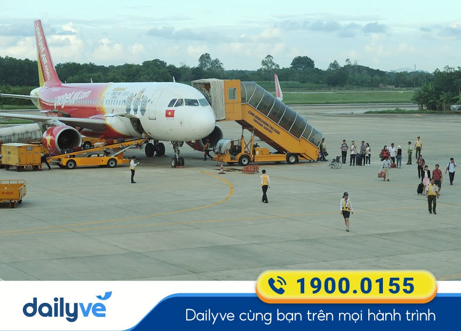 Khu vực sân đỗ tàu bay tại Sân bay Thọ Xuân
