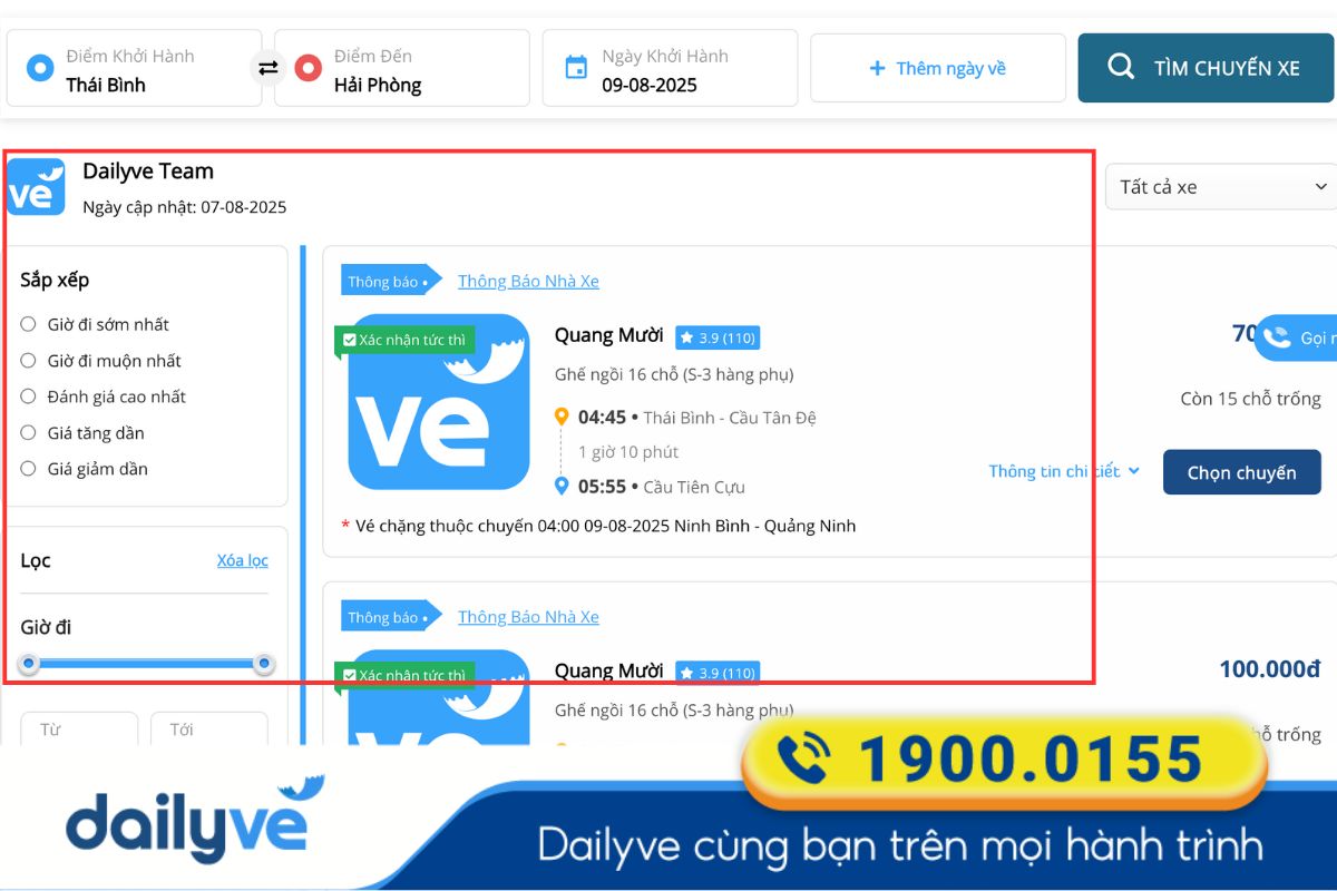 xe quảng bình đà nẵng