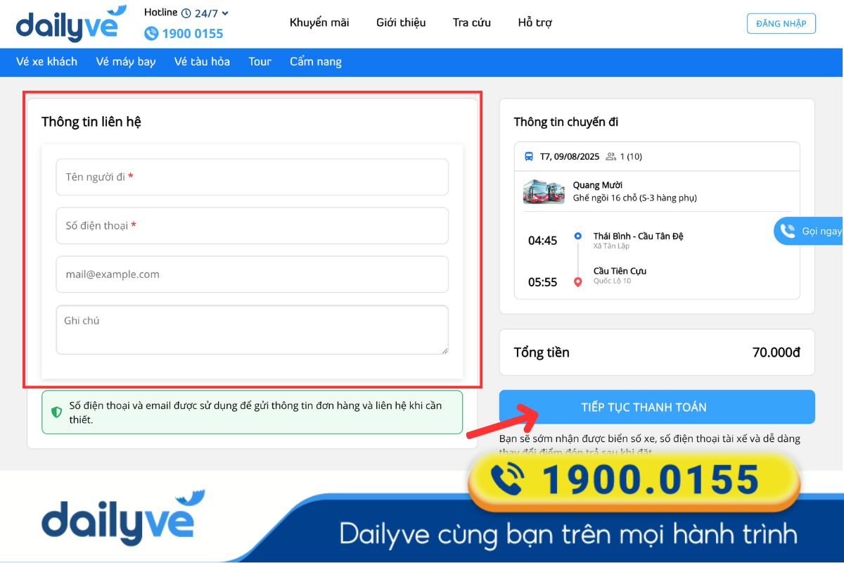 xe quảng bình đà nẵng