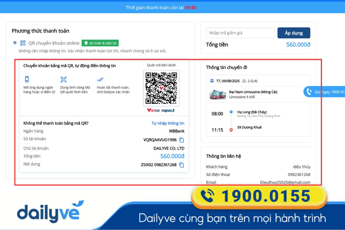 xe quảng bình đà nẵng
