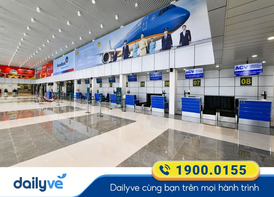 Quầy check-in tại Sân bay Điện Biên Phủ