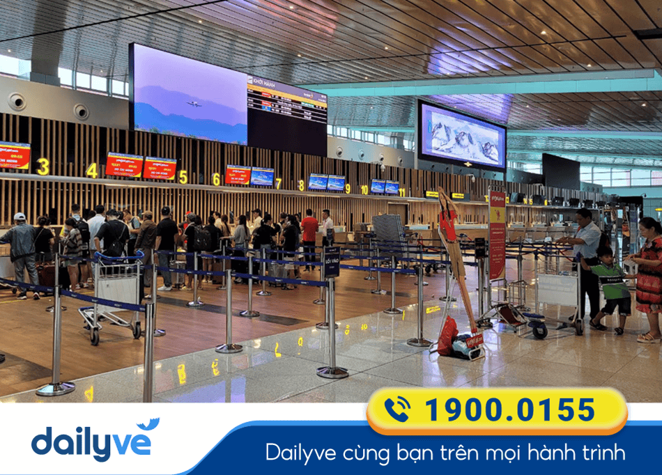 Quầy check-in tại Sân bay Vân Đồn