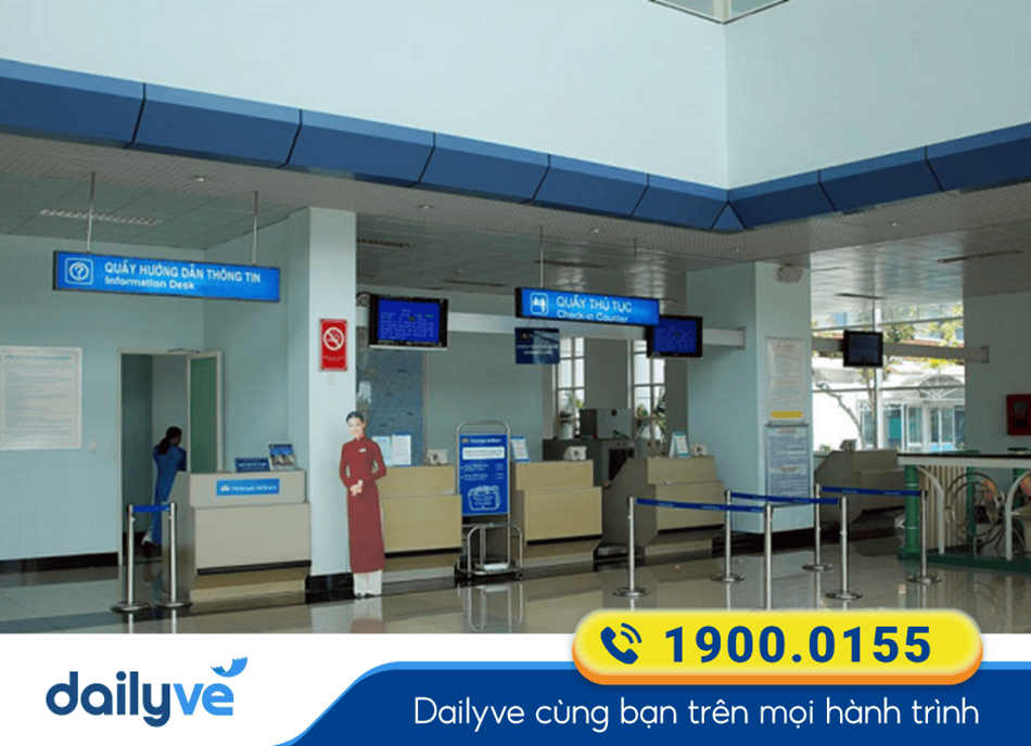 Quầy làm thủ tục tại Sân bay Cà Mau