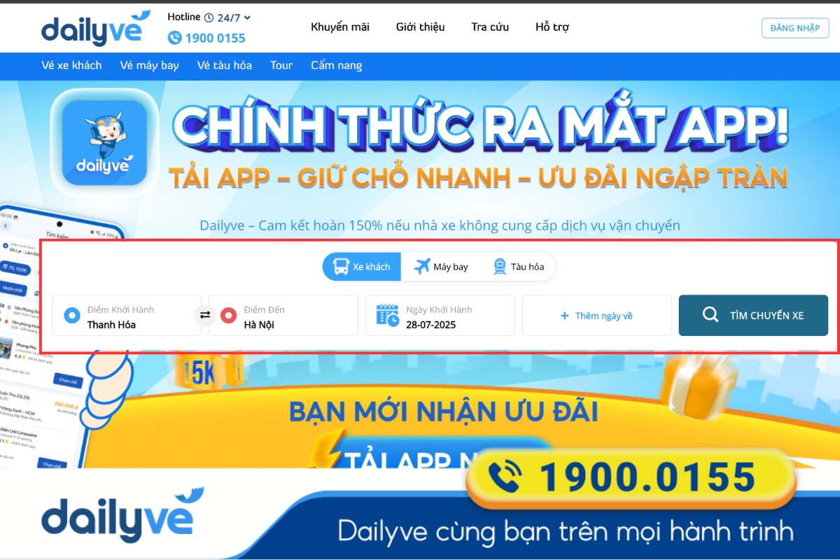 xe thanh hóa - hà nội