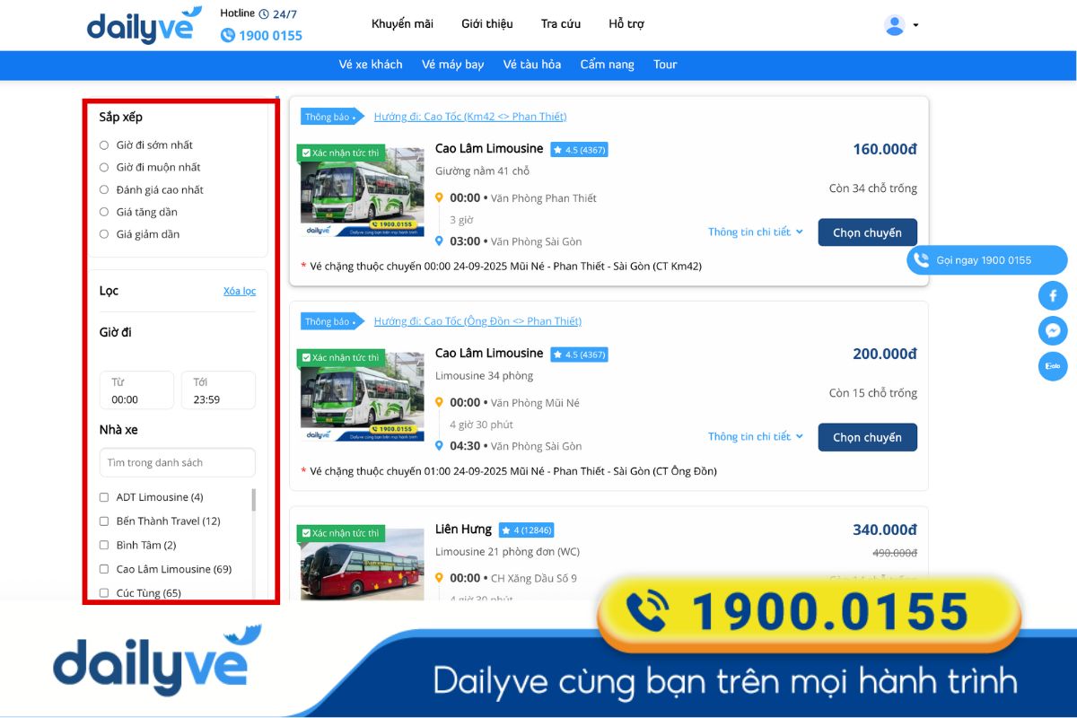 Xe Bình Thuận đi Sài Gòn