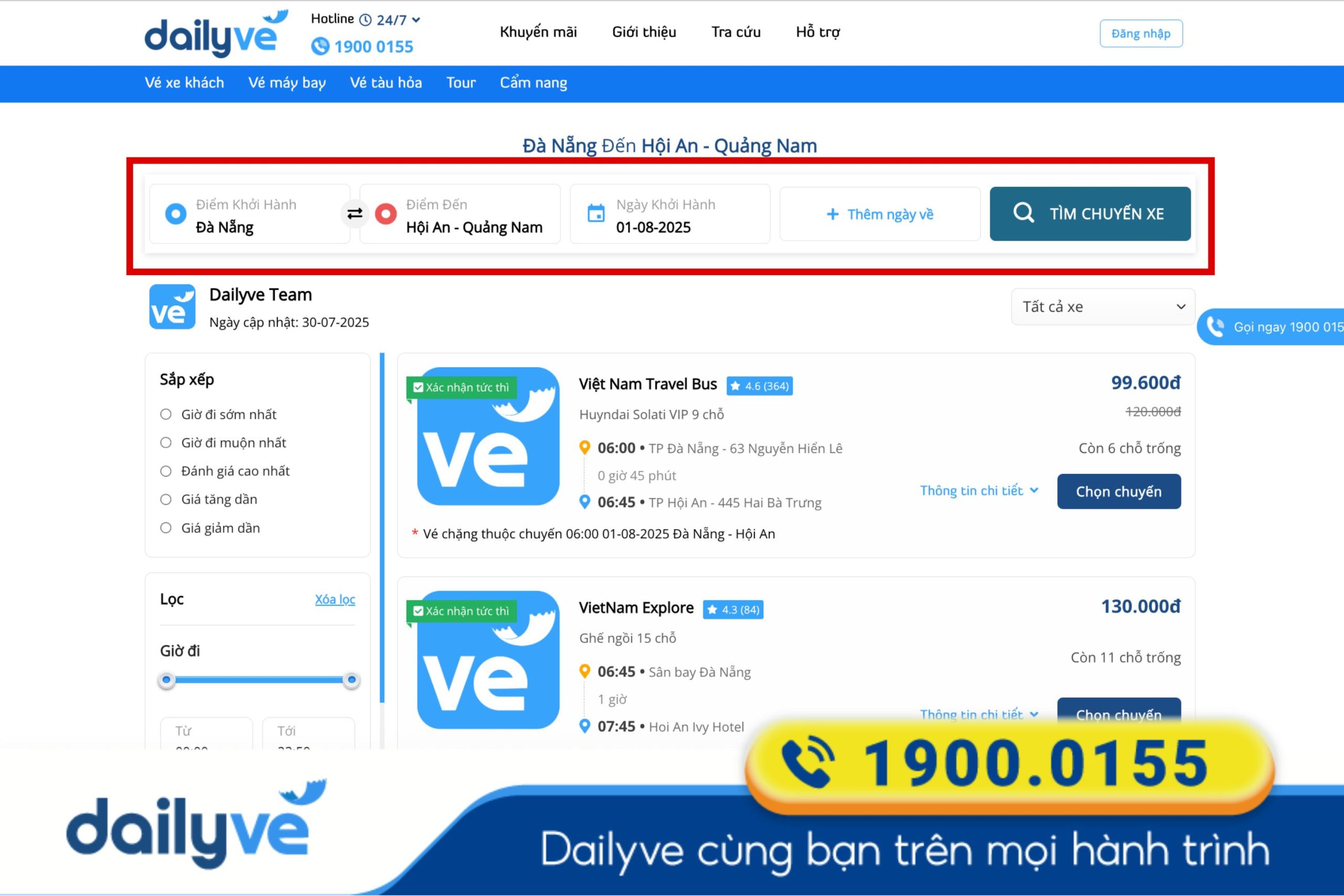 xe Đà Nẵng - Hội An