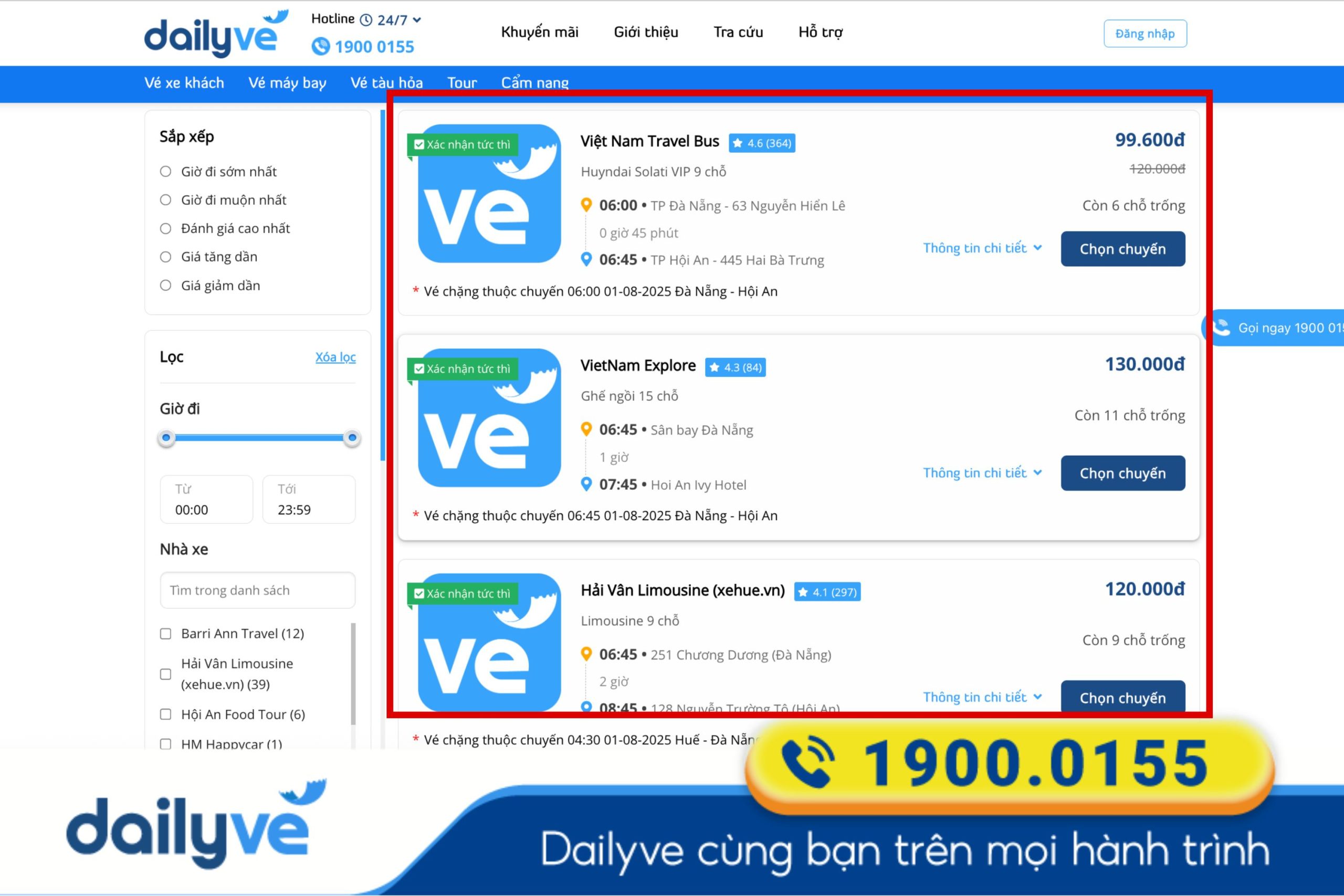xe Đà Nẵng - Hội An