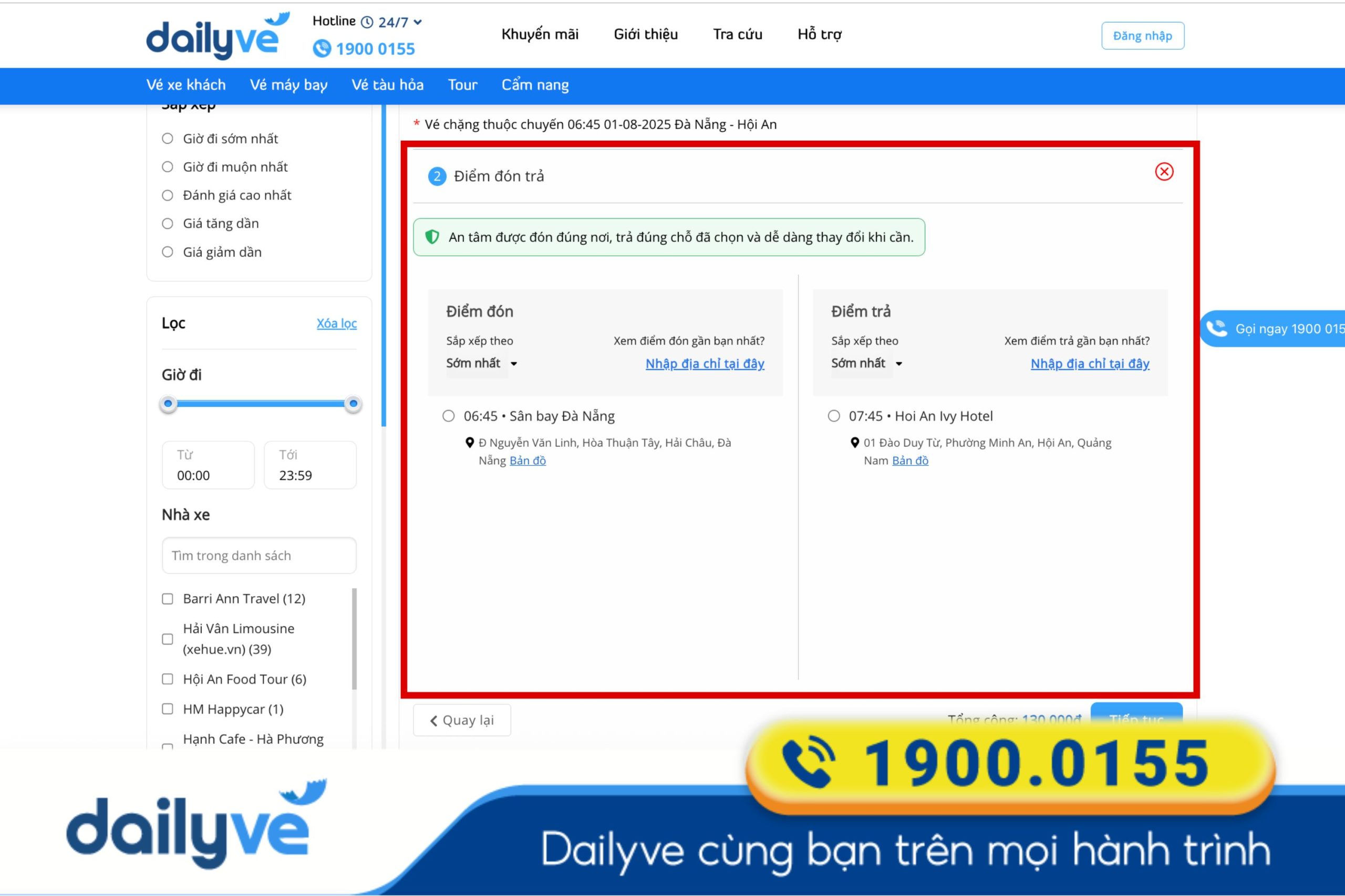 xe Đà Nẵng - Hội An