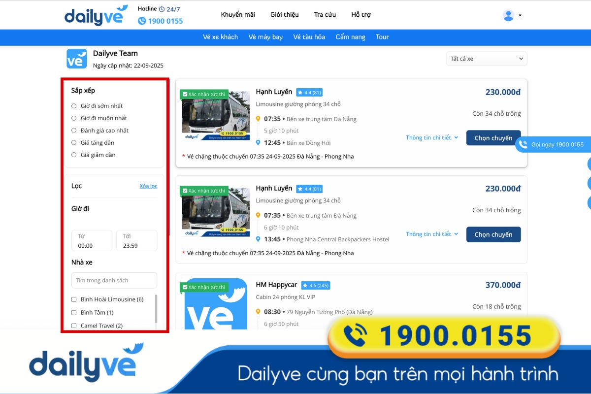 xe đà nẵng quảng bình
