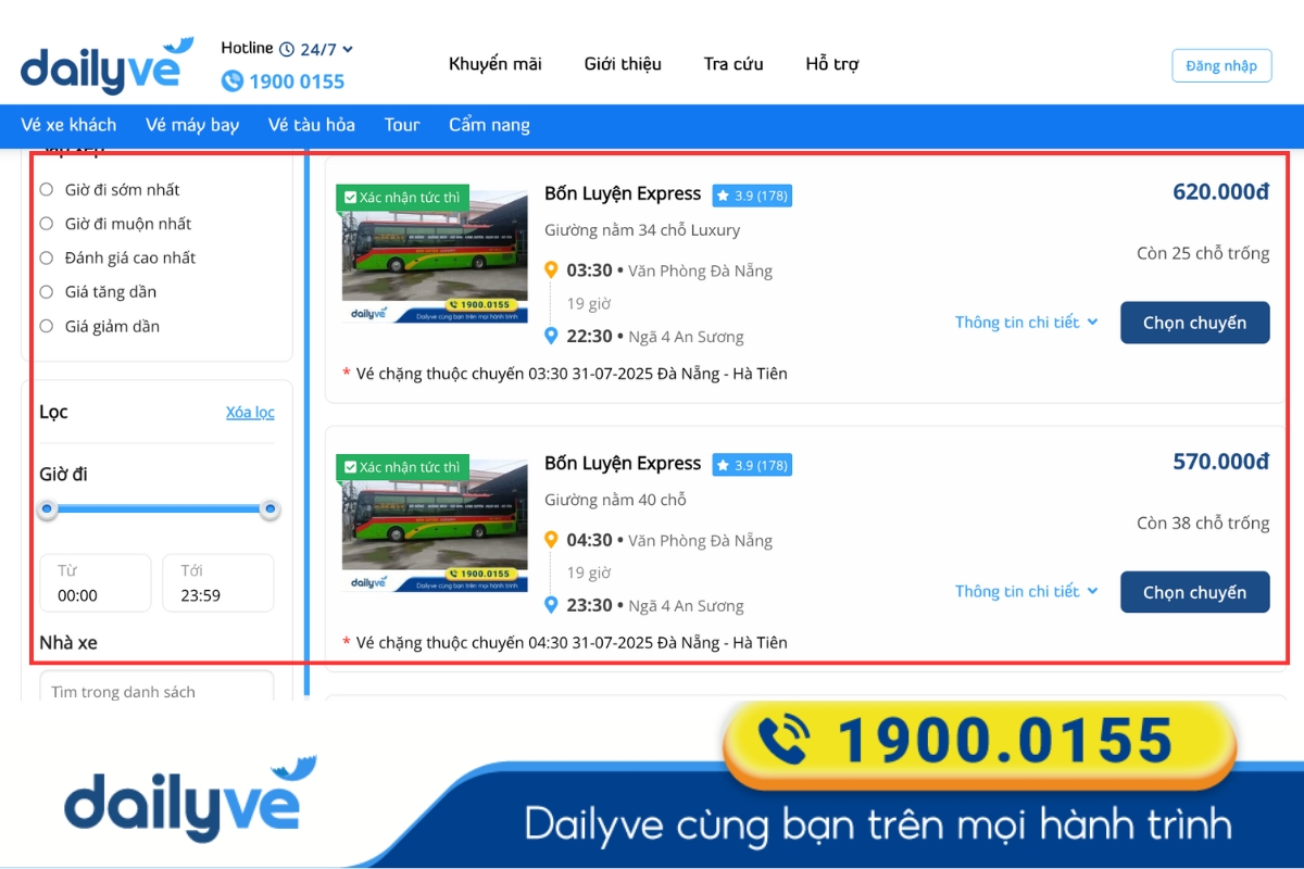 xe đà nẵng đi sài gòn