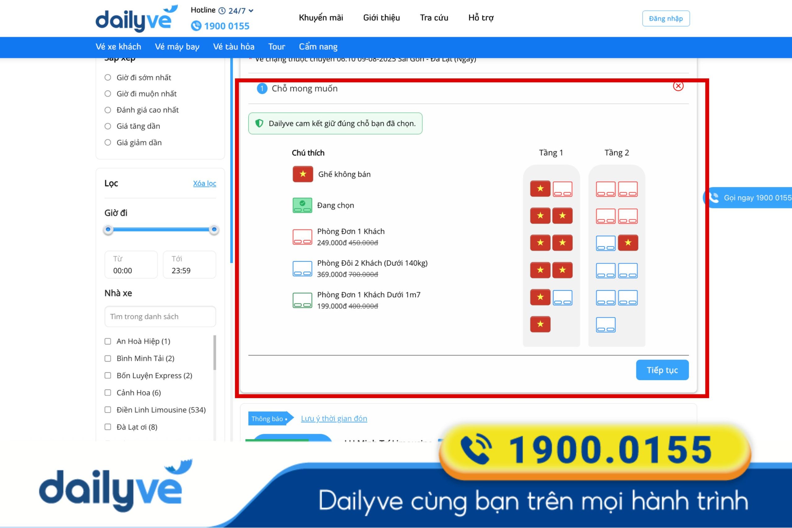 xe giường nằm đôi sài gòn đà lạt