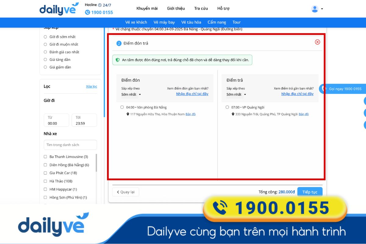 xe khách đà nẵng quảng ngãi