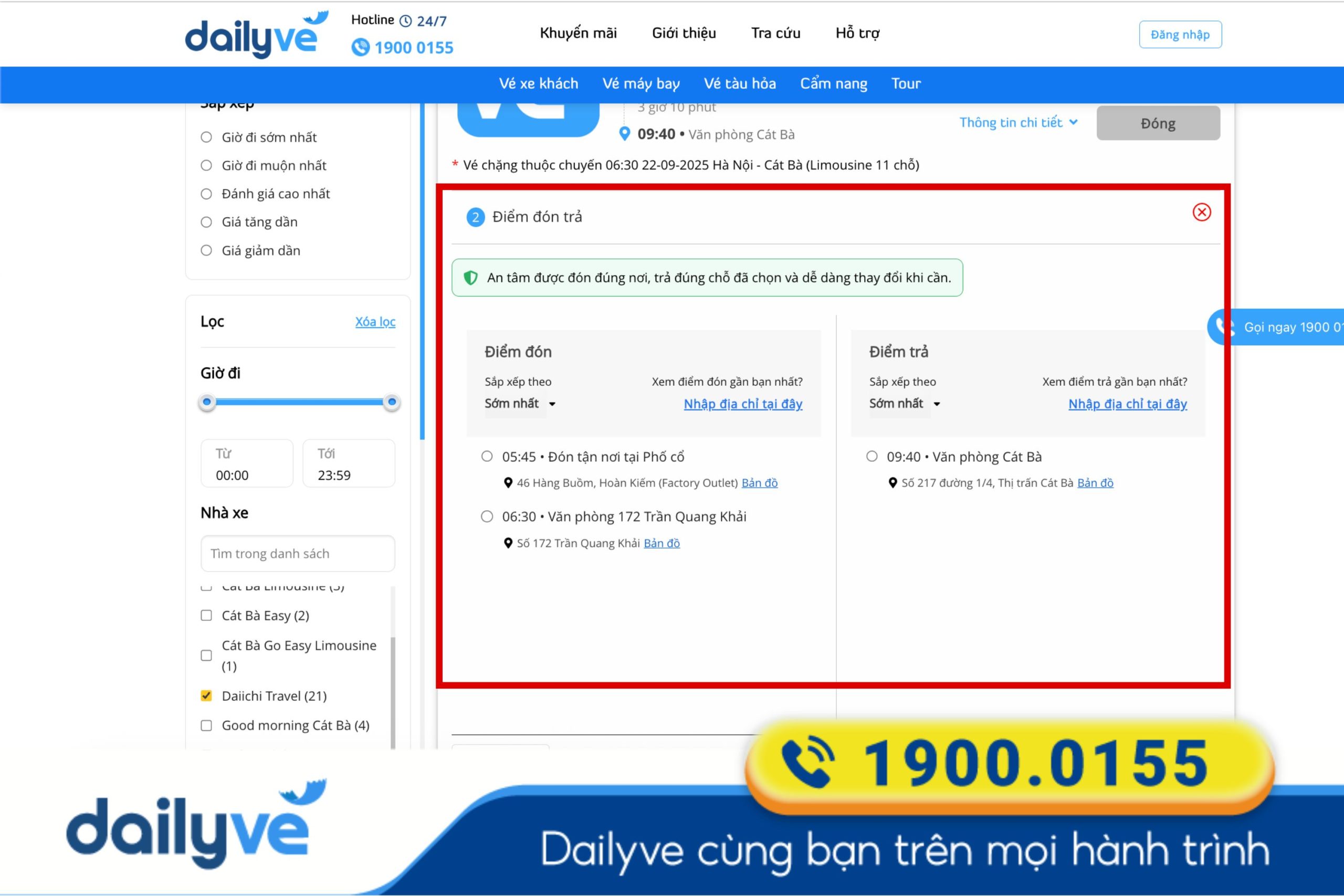 xe hà nội cát bà
