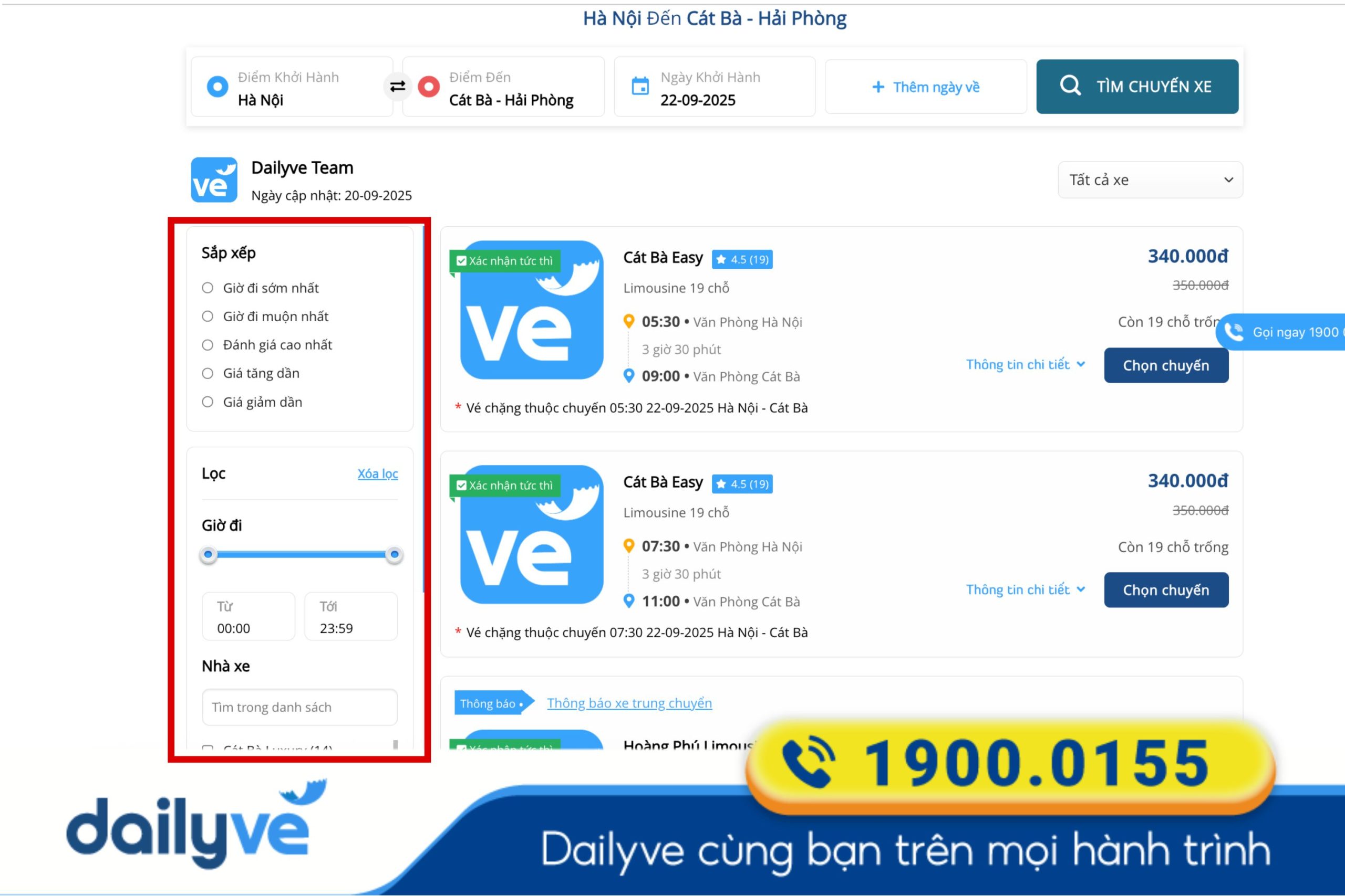 xe hà nội cát bà