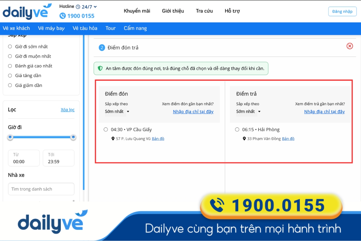 xe hà nội đi hải phòng