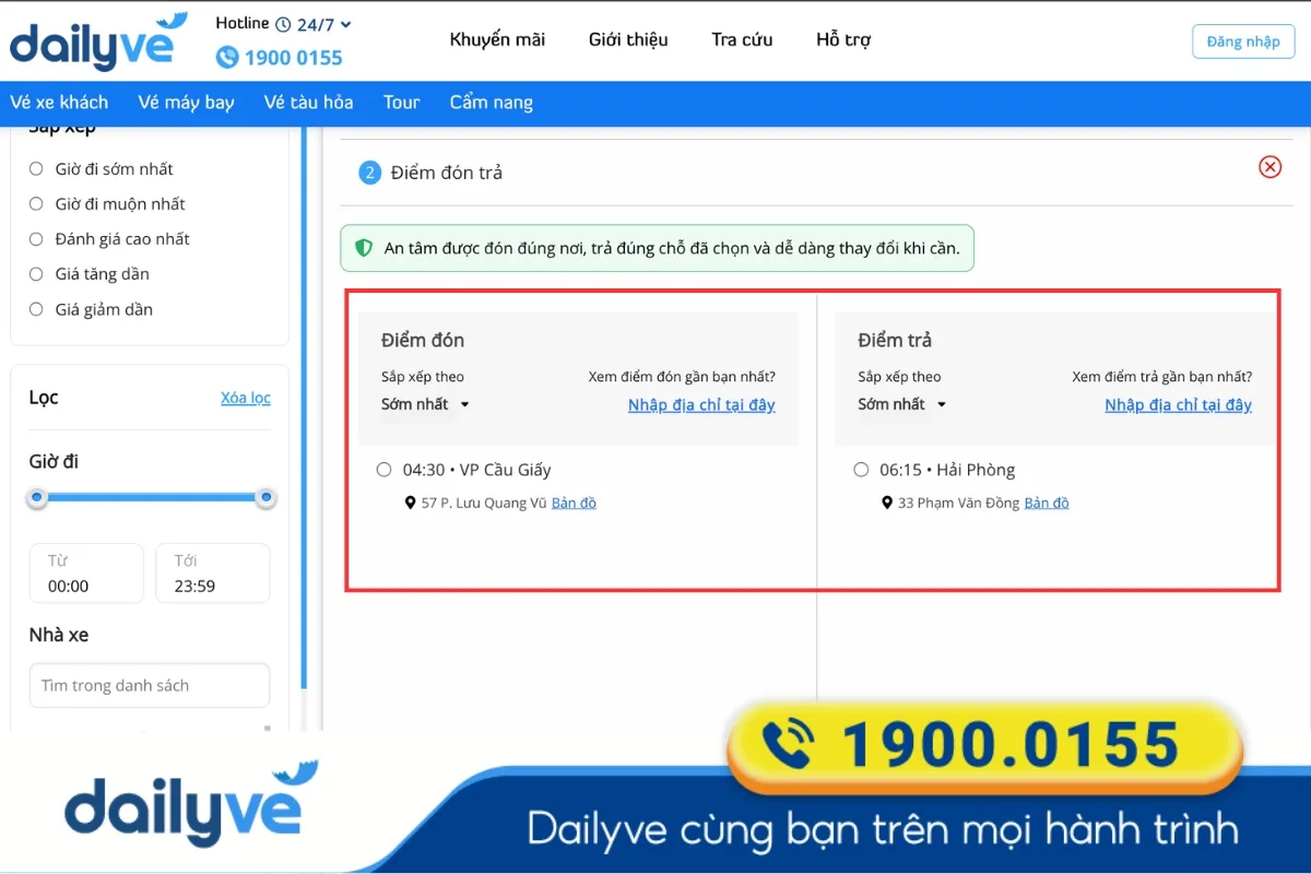 xe hà nội đi hải phòng