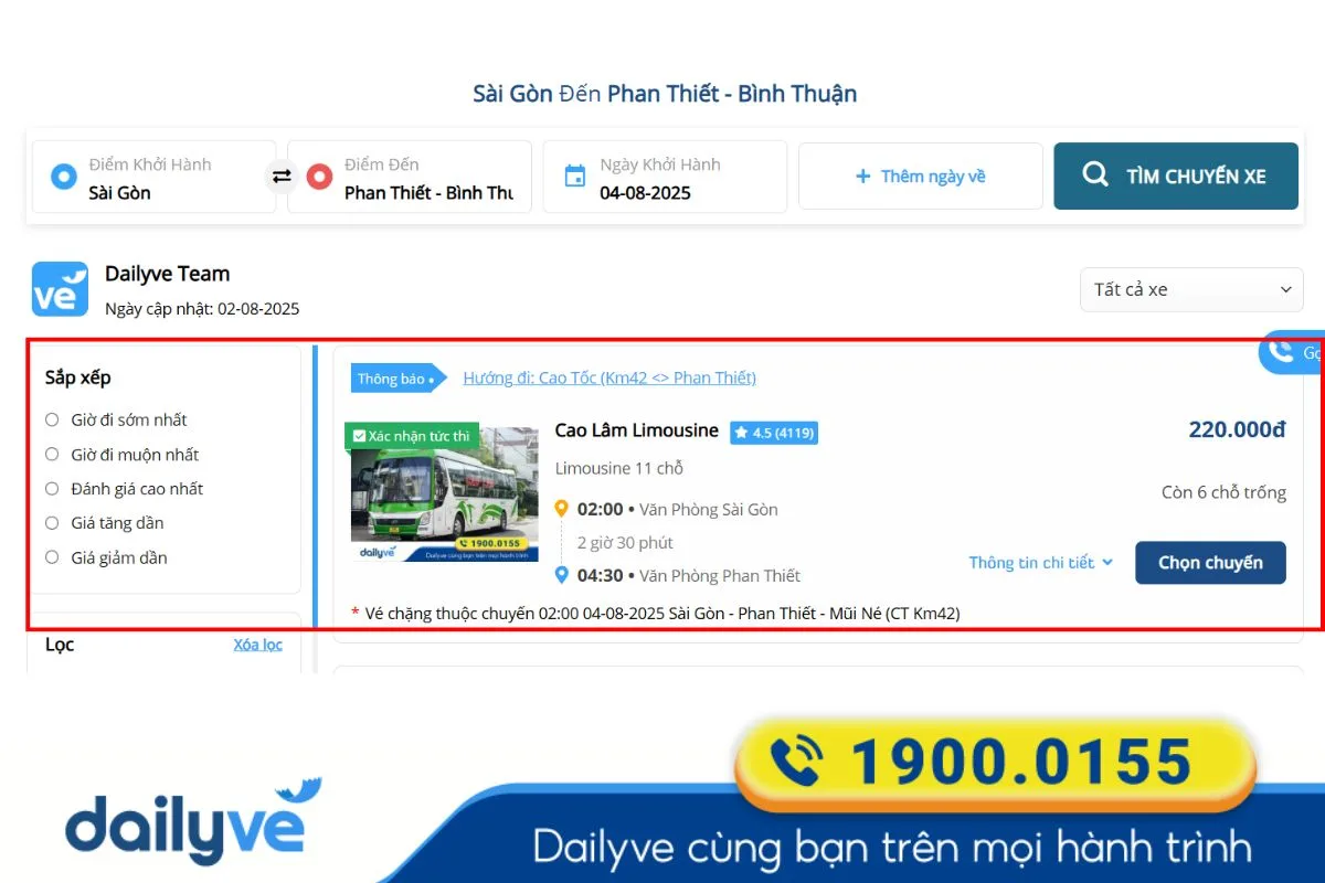 xe sài gòn phan thiết